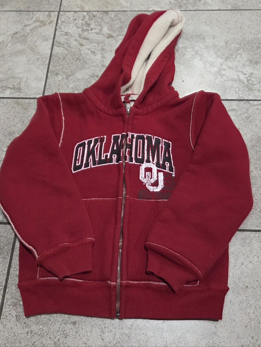 J. America Crimson Oklahoma Kids Zip Hoodie